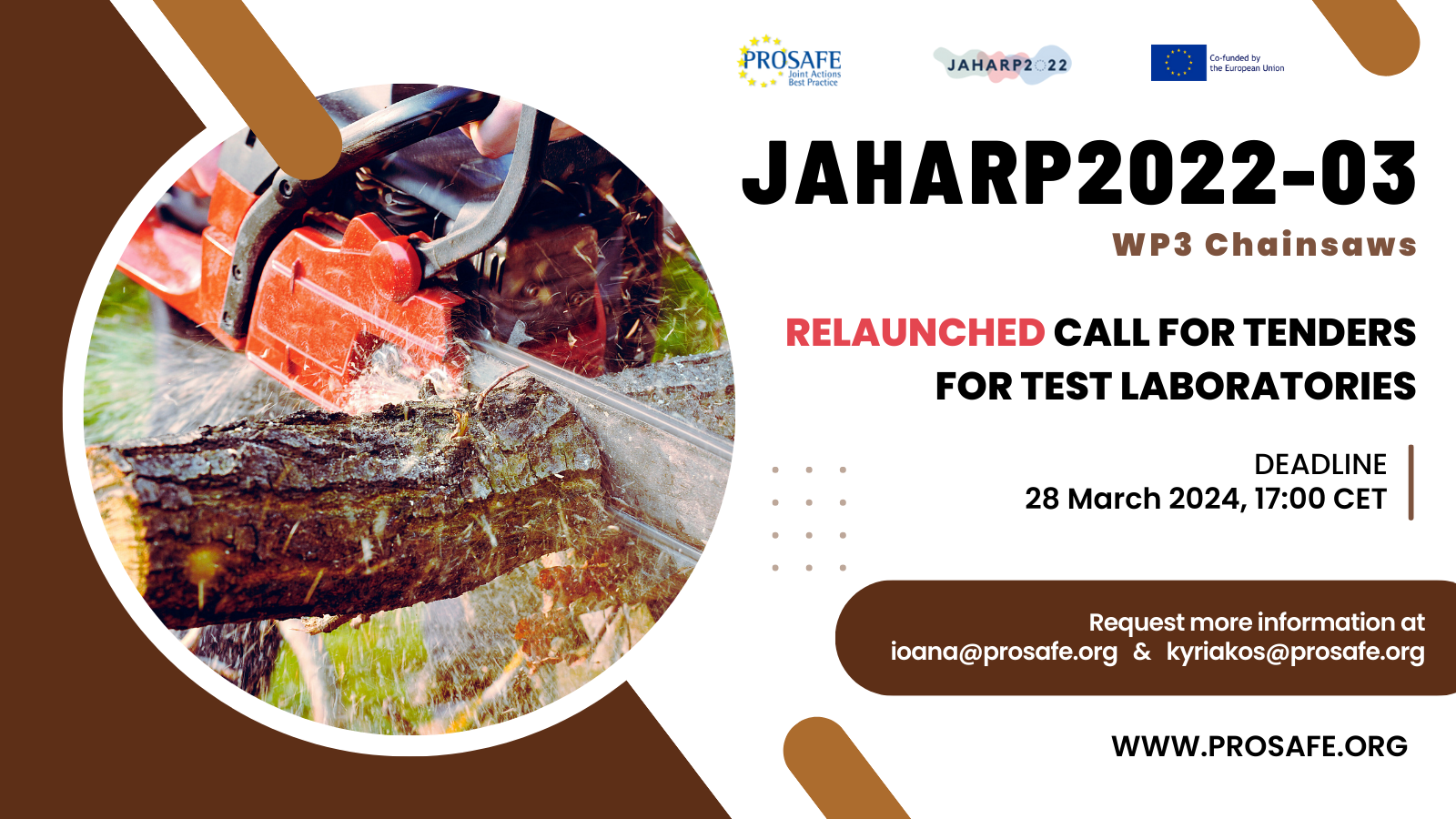 JA2022 03 WP3 Chainsaws RECAST Call for Tenders